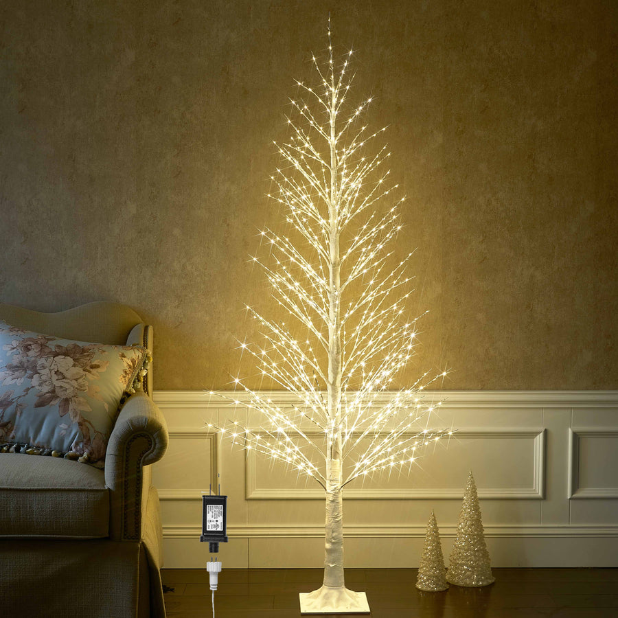 Hairui Lighted White Alpine Tree with Fairy Lights 6FT 810 LED