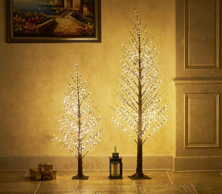 Hairui Lighted Brown Alpine Tree with 450L Fairy Lights 4FT