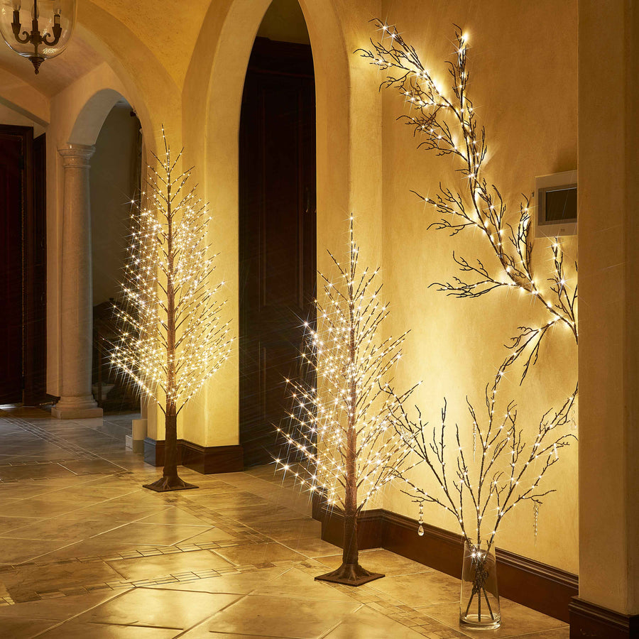 Hairui Lighted Brown Alpine Tree with 450L Fairy Lights 4FT