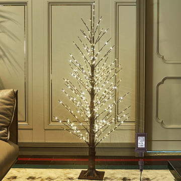 Hairui Lighted Brown Alpine Tree with 450L Fairy Lights 4FT