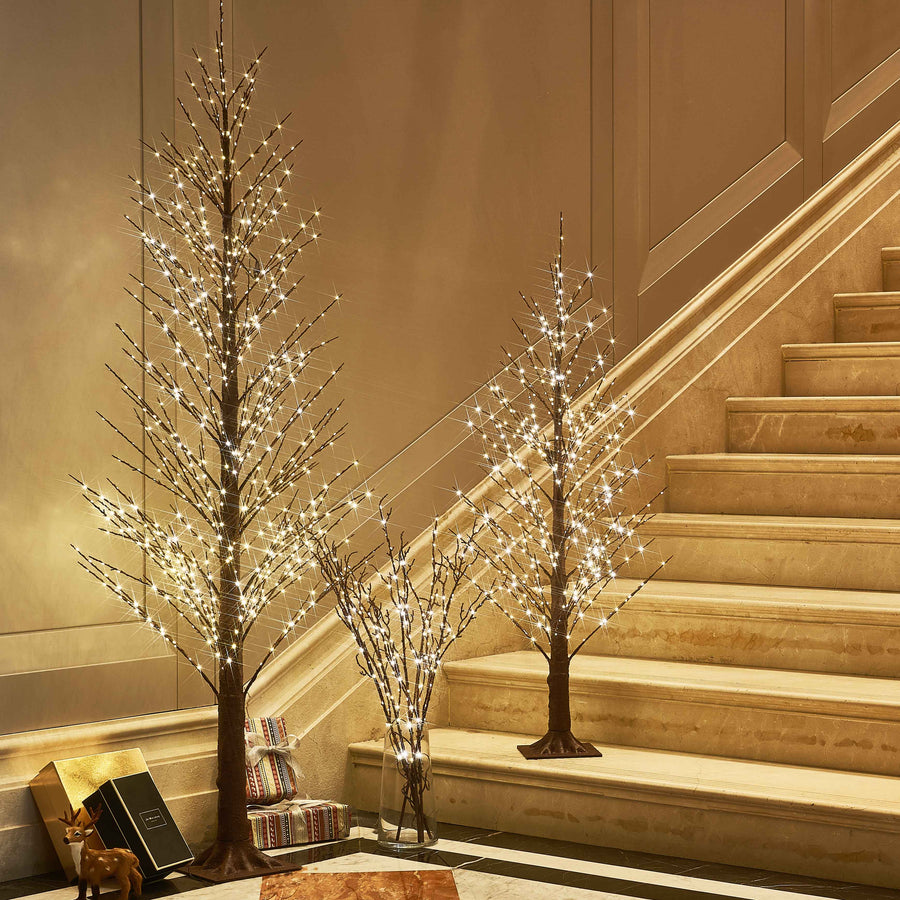 Hairui Lighted Brown Alpine Tree with 810L Fairy Lights 6FT