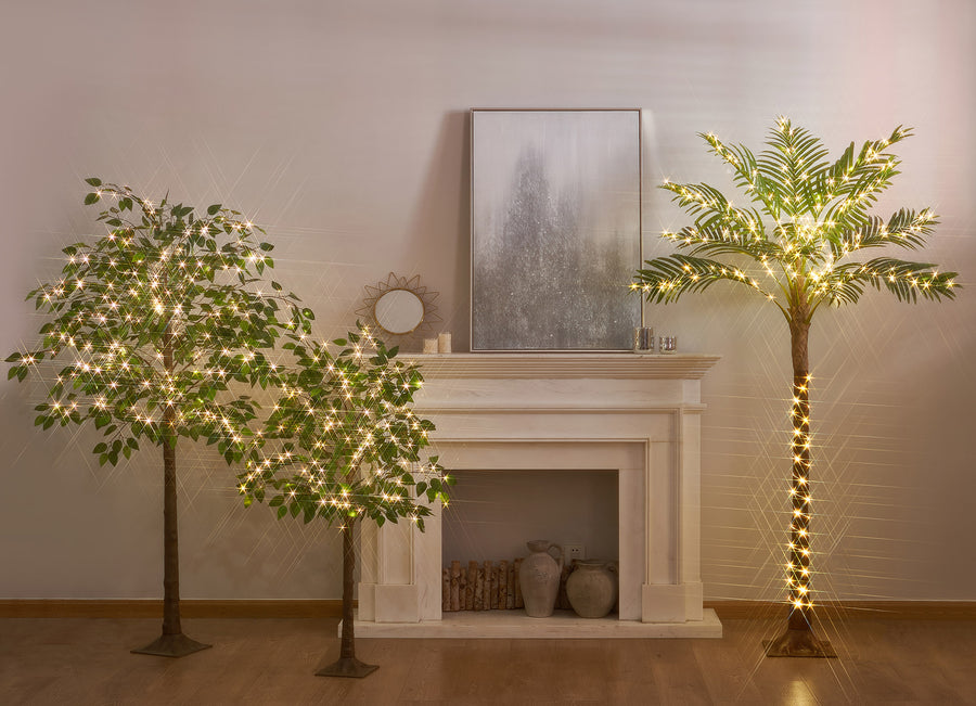 Hairui Artificial Ficus Silk Tree Lights 6FT