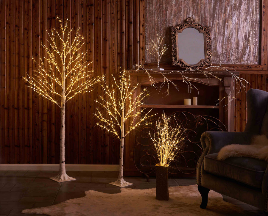 Hairui Lighted Birch Twig Tree with Fairy Lights 4FT