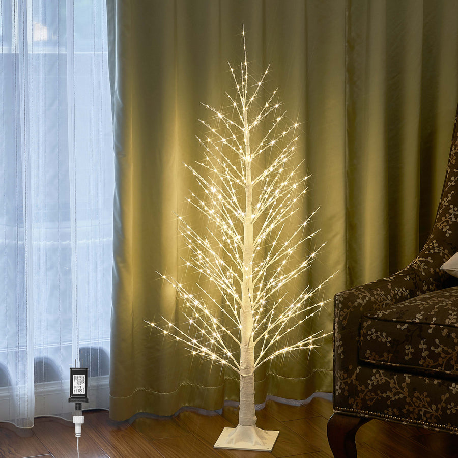 Hairui Lighted White Tree with 450 LED Fairy Lights 4FT