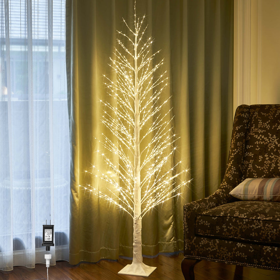 Hairui Lighted White Alpine Tree with Fairy Lights 6FT 810 LED