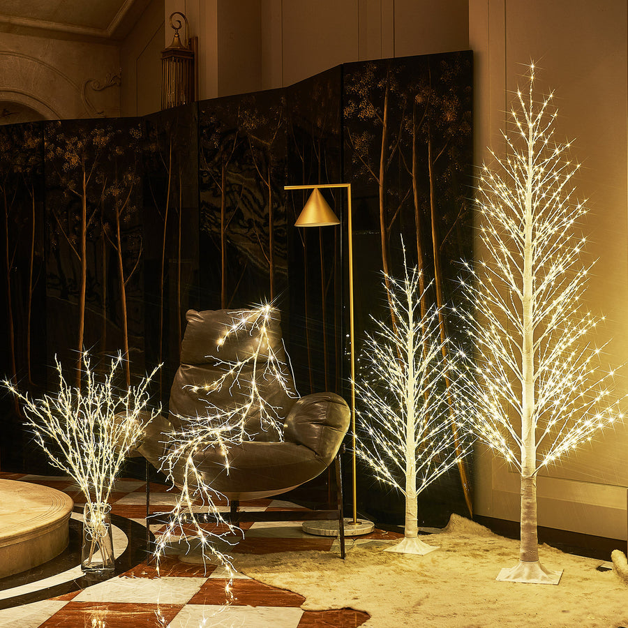 Hairui Lighted White Alpine Tree with Fairy Lights 6FT 810 LED