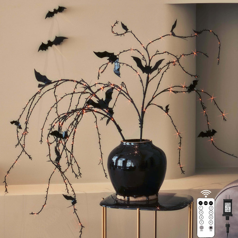 Hairui Halloween Tree Branches with Lights 43IN