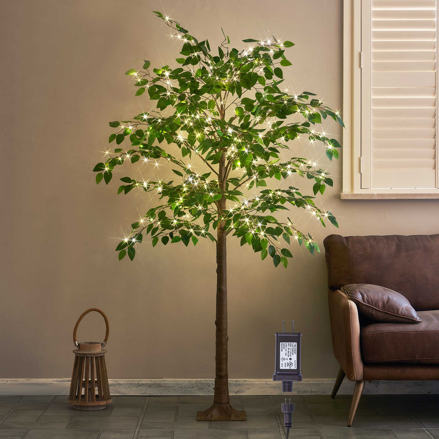 Hairui Artificial Ficus Silk Tree Lights 6FT