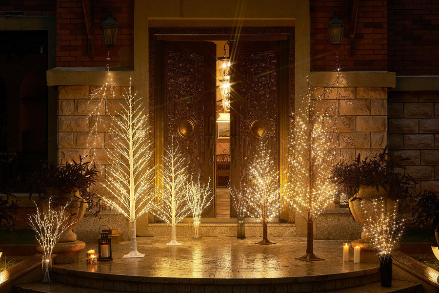 Hairui Lighted Brown Alpine Tree with 810L Fairy Lights 6FT