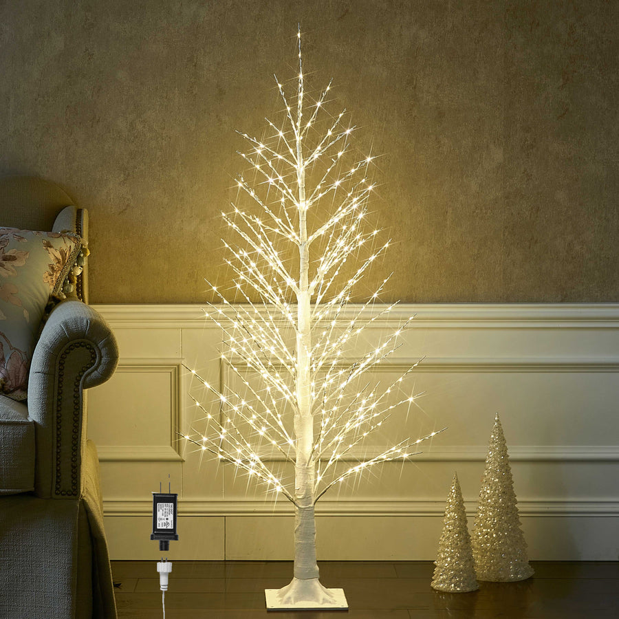 Hairui Lighted White Tree with 450 LED Fairy Lights 4FT