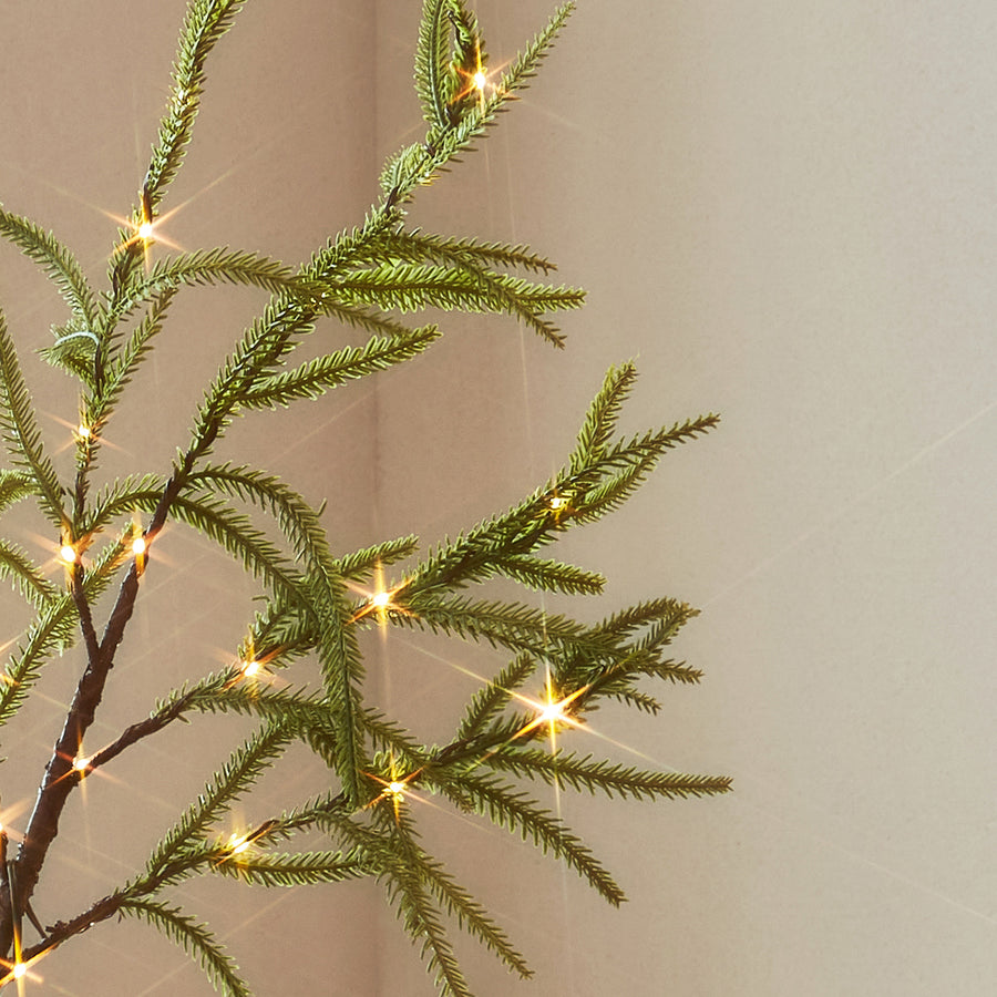 Hairui Lighted Norfolk Pine Branches for Home Christmas Decor