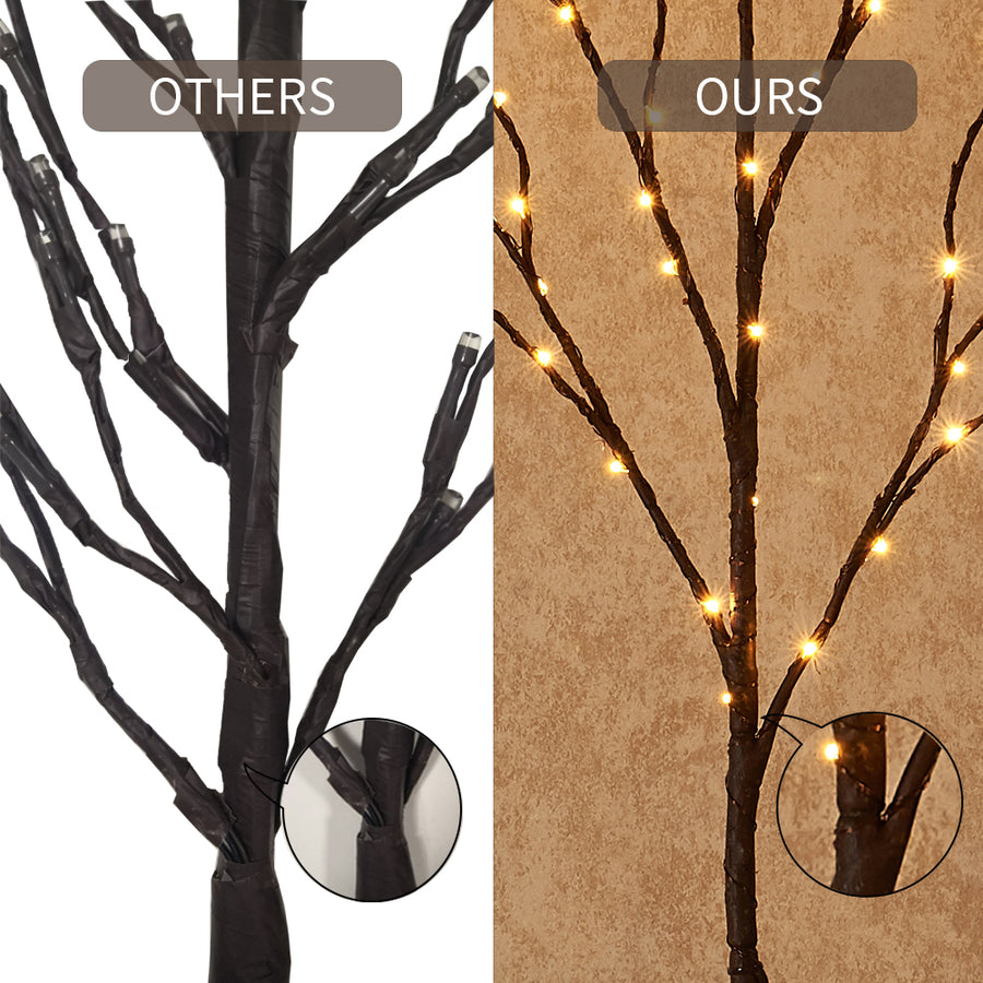 Hairui Pre Lit Artificial Brown Twig Branch with Fairy Lights 32in 150 LED Plug in Lighted Willow Branch for Christmas Home Decoration Indoor Outdoor